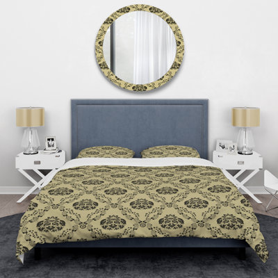 Ensemble de housse de couette en microfibre vert / brun 3 pièces