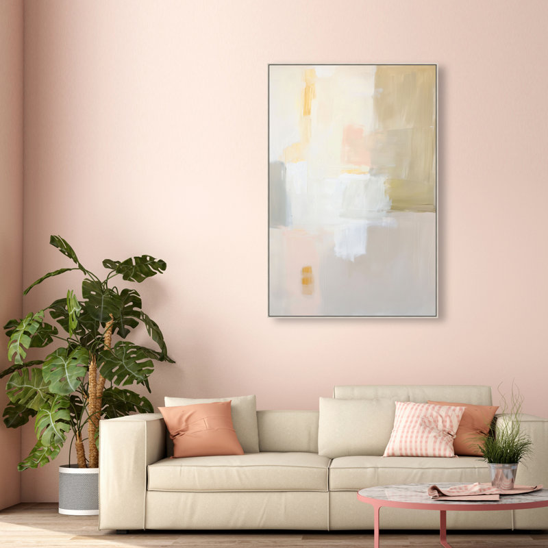 Pastel Embers IV Canvas Abstract Print by Oliver Gal, Black Frame, 10 x 15, 55"H x 37"W, Silver Frame