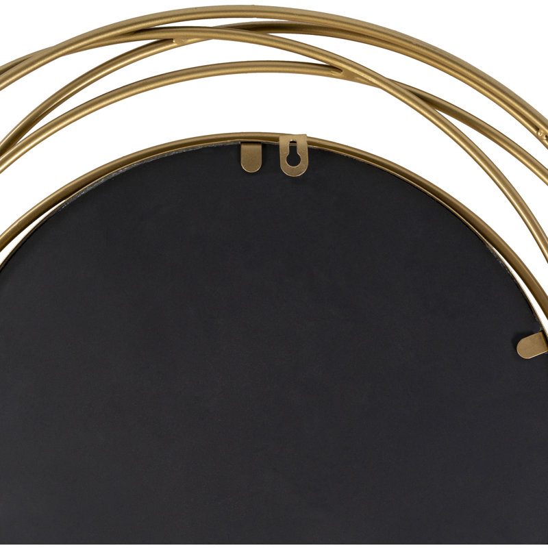 Wemple Iron Round Mirror, Gold, 30" x 30"