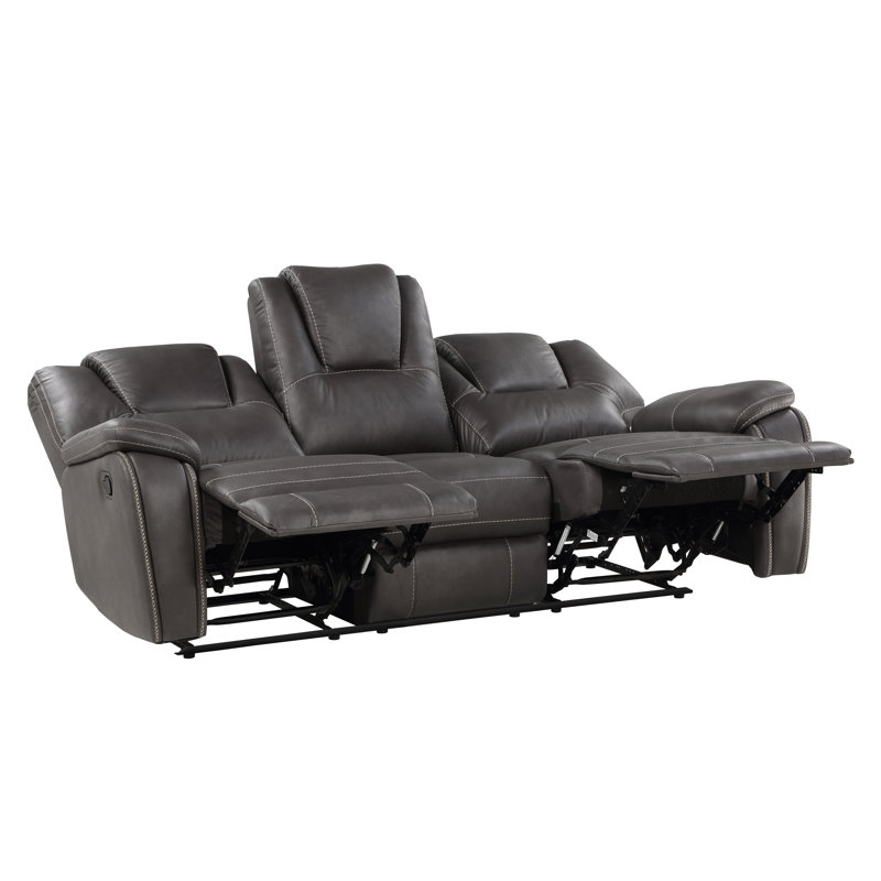 Amyjo Upholstered 83.5'' Reclining Sofa, Gray 