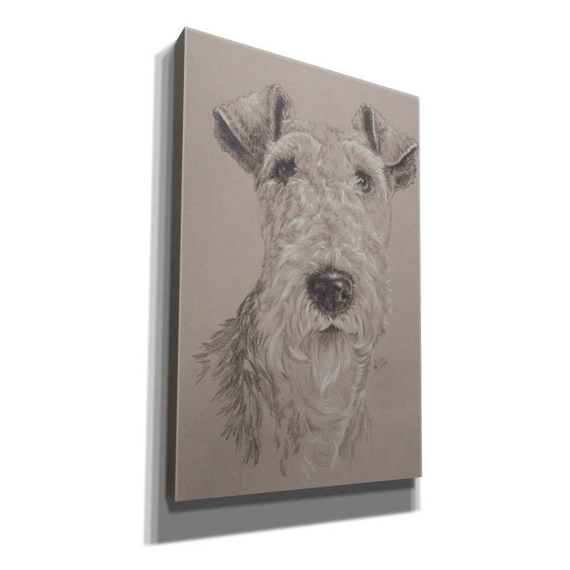 «Wire Fox Terrier» par Barbara Keith, art mural sur toile, H 40 po x l 26 po x P 1,5 po