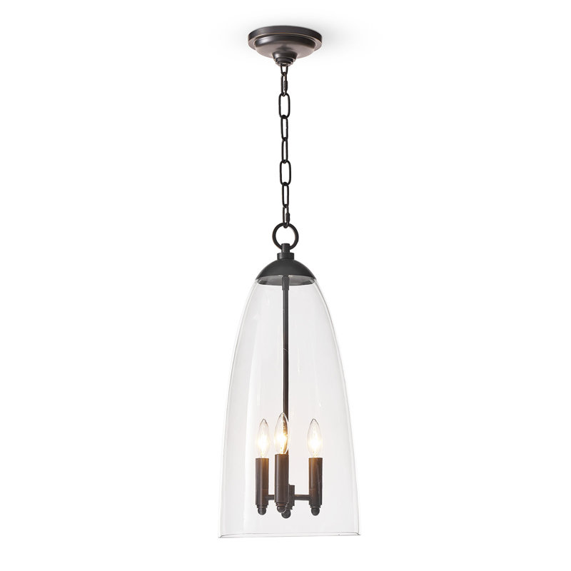 Luminaire suspendu en verre Maiden, Bronze frotté à l'huile
