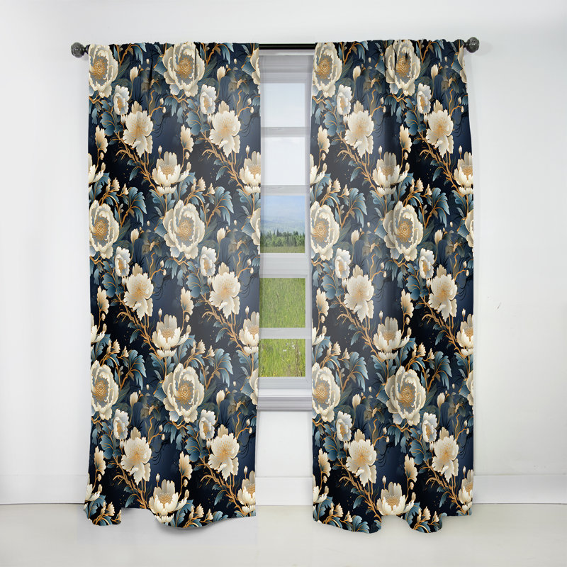 Rideau en velours oriental Imperial Opulence - obscurcissant - 1 panneau, L 52 po x L 63 po