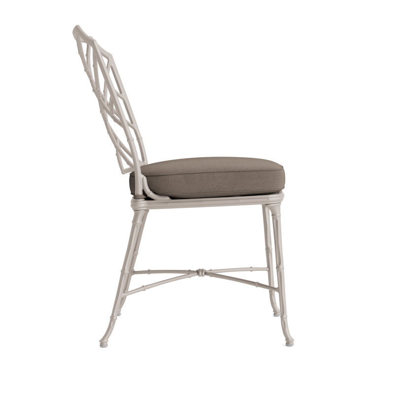 Calcutta Outdoor Dining Side Chair, Fusion Charcoal, Dove Smooth, Brown