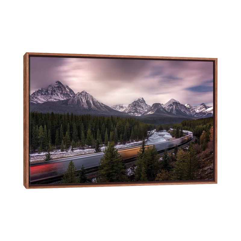 Last Train To Light by Jorge Ruiz Dueso - Floater Frame Print on Canvas, 66.04 cm H x 45.72 cm W, Brown Framed