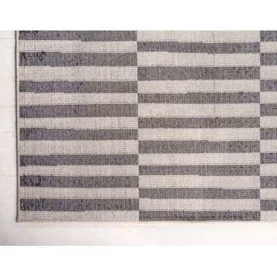 Arzilla Striped Ivory/Black Area Rug