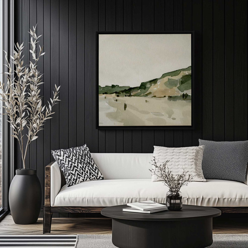 «Gentle Waves», reproduction sur toile, H 12,75 po x l 12,75 po, Noir satiné