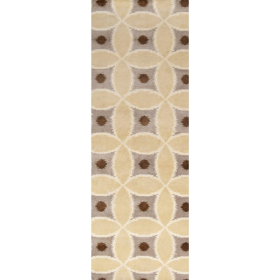 Mugal Wool Geometric Area Rug in Beige/Brown