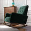 Chaises berçantes | Demetrius en bois massif de style Mid-Century moderne avec revêtement en velours et amp; Coussin en mousse