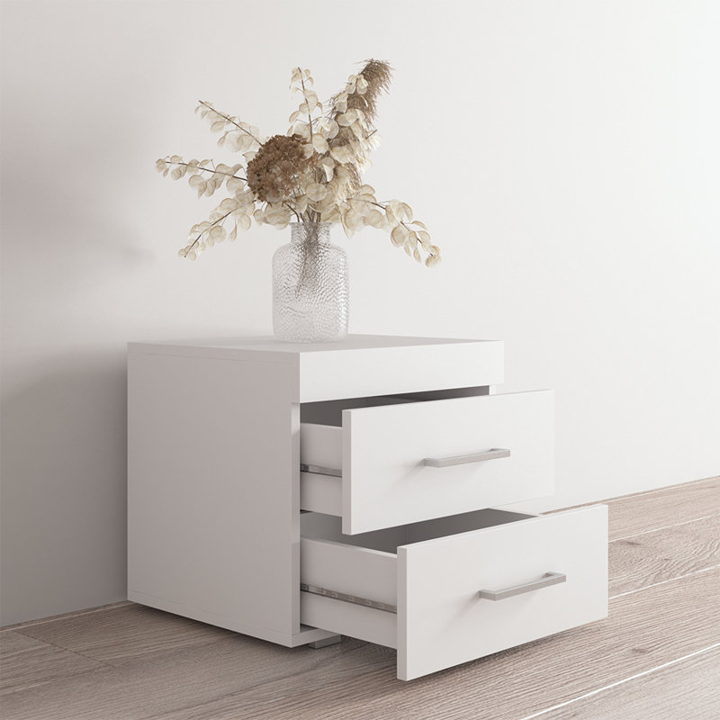 Perth Nightstand with Matte Finish, White