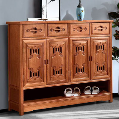 Solid wood furniture storage shoe cabinet