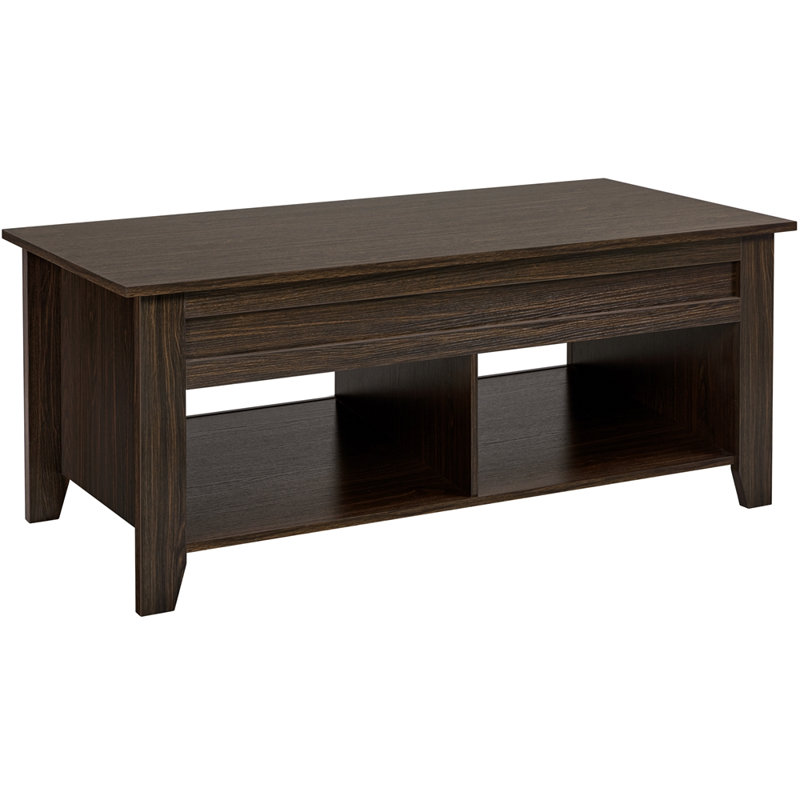 Table basse à plateau relevable Aspa, Espresso, H 19 po x L 47,5 po x l 23,5 po