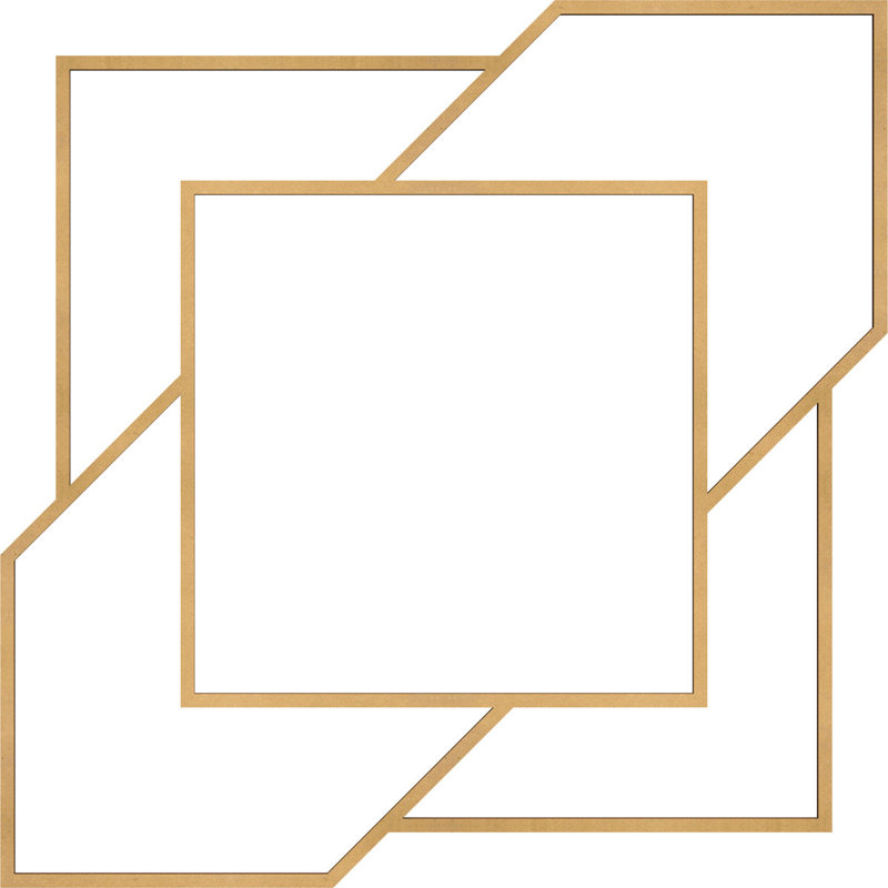 Monument Decorative Fretwork Wood Wall Panels, 11 3/8"H x 11 3/8"W x 3/8"D, Yellow