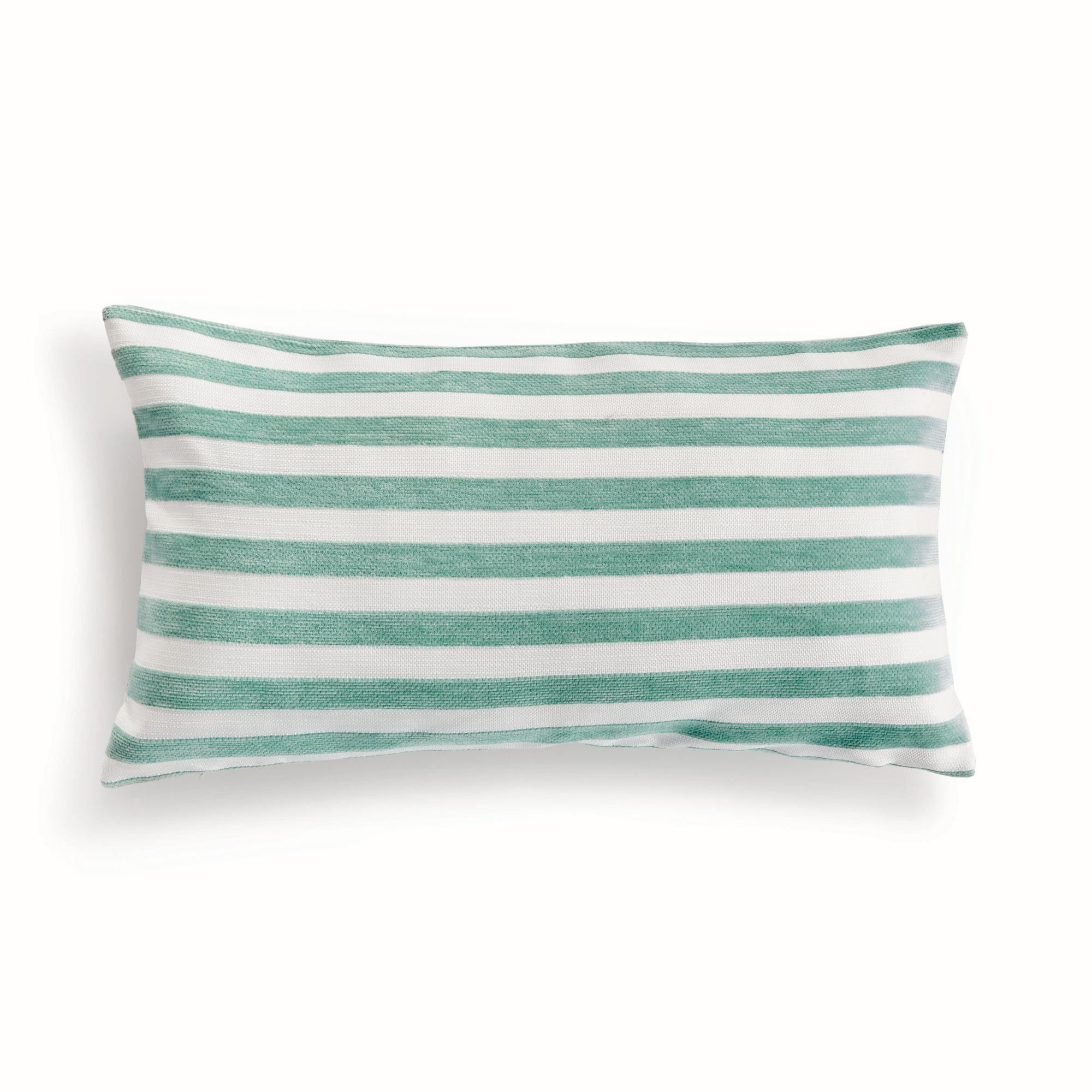 Striped Indoor/Outdoor Reversible Throw Pillow, Rectangular 12"H x 22"W, Seafoam