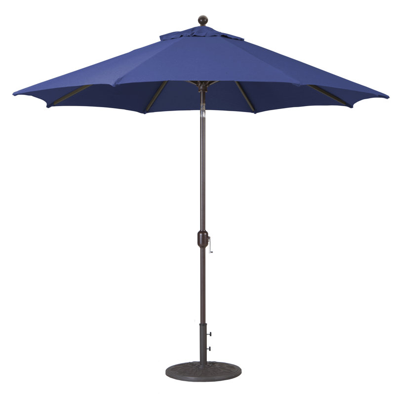 Parasol de marché 9 pi Nadasha, Noir, Toile bleu marine Sunbrella®