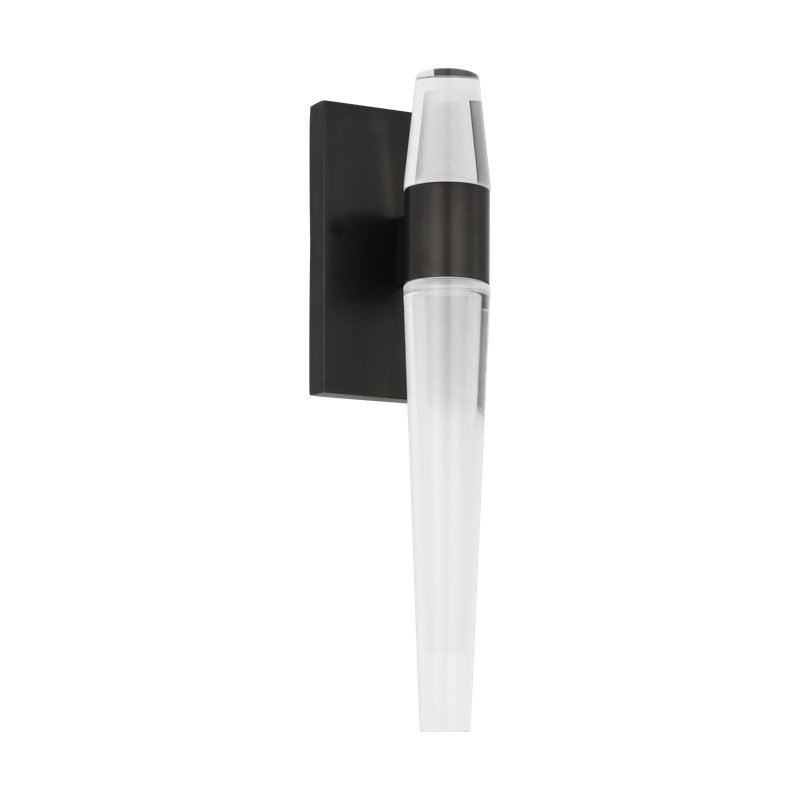 Sean Lavin Lassell 2-light single wall sconce in polished nickel finish with crystal shades, Bronze