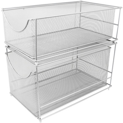 Sorbus 2-Tier Sliding Mesh Basket Drawers