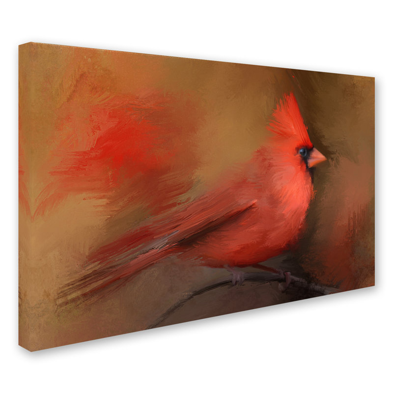 «America's Favorite Red Bird» par Vidur, impression sur toile tendue, H 30 po x l 47 po