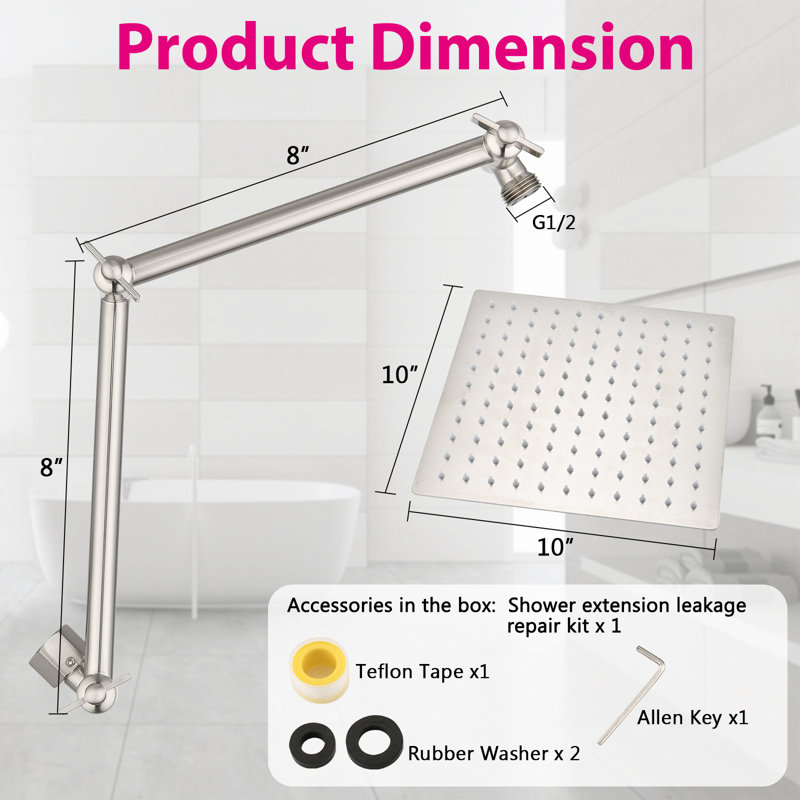 Rain Adjustable Shower Head 1.8 GPM GPM, Brushed Nickel