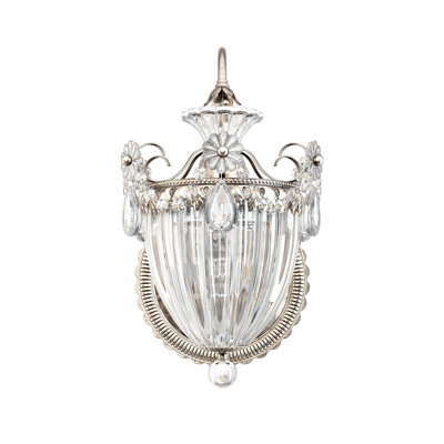 Bagatelle 1 Light Wall Sconce in Antique Silver with Clear Radiance Crystals
