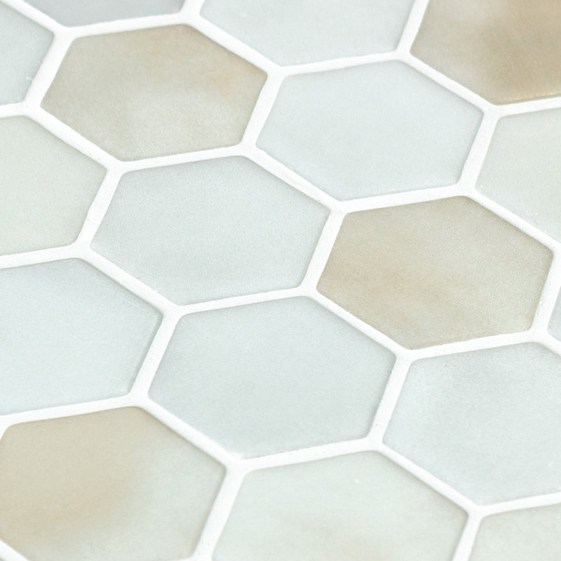 Spectrum Silk Hexagon 2 Inch Recycled Glass Mosaic Wall and Floor Tile, Gaia