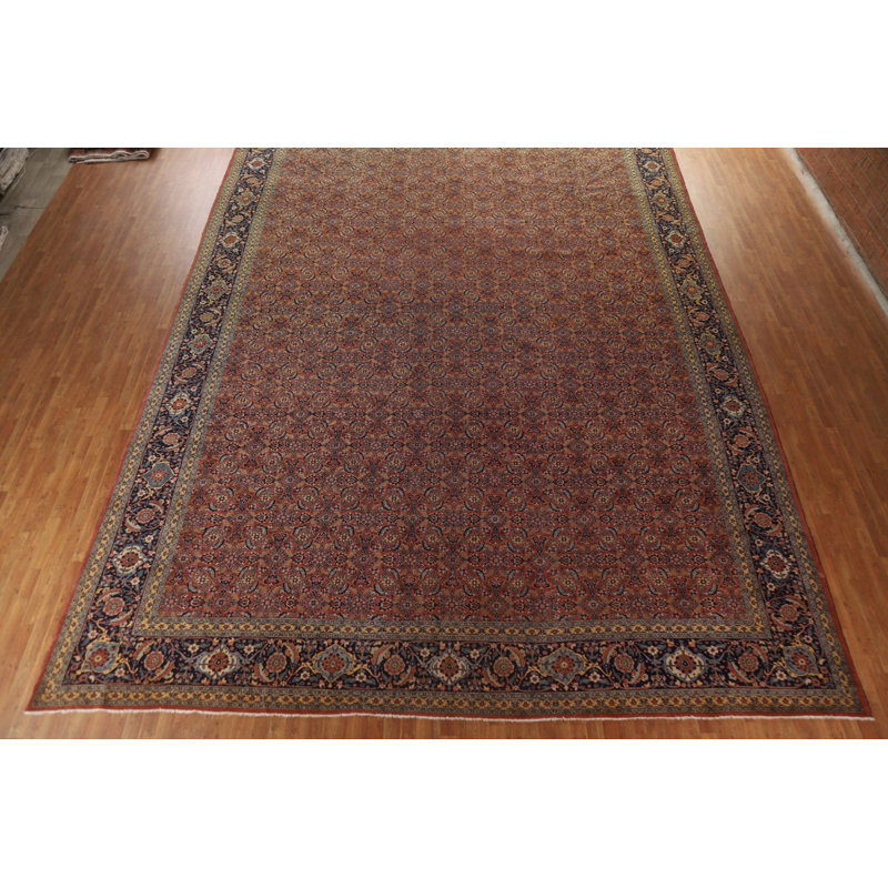One-of-a-Kind 14'7" X 21'0" 1900s Wool Area Rug in Orange