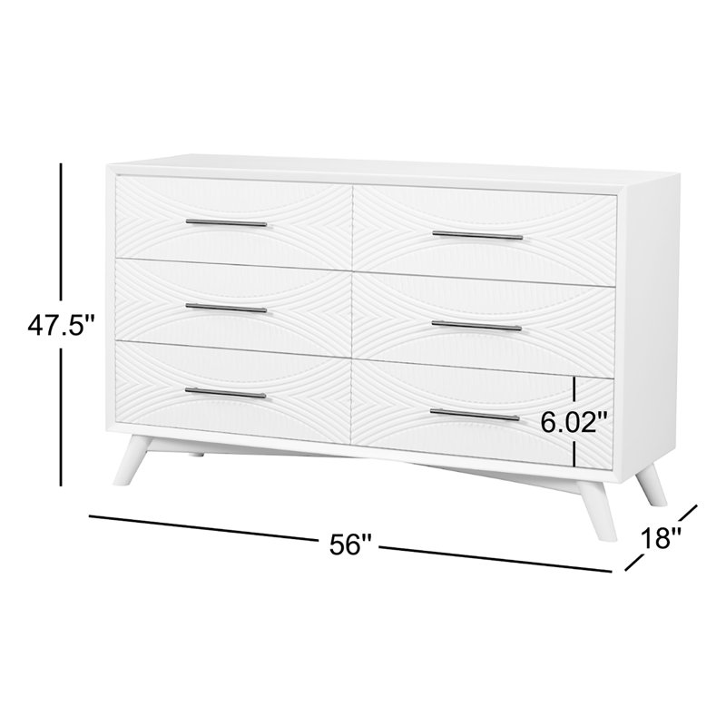 Commode double à 6 tiroirs Daria