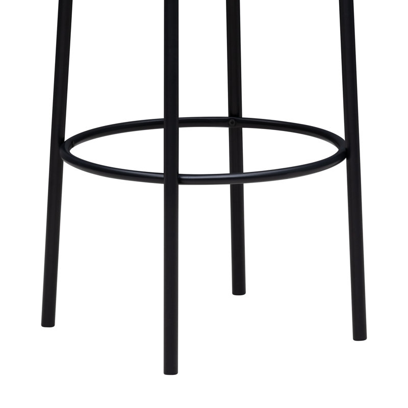 Tabouret de bar Zenni sans dossier, rembourré, en métal, hauteur comptoir ou dossier - Lot de 2, Avocado