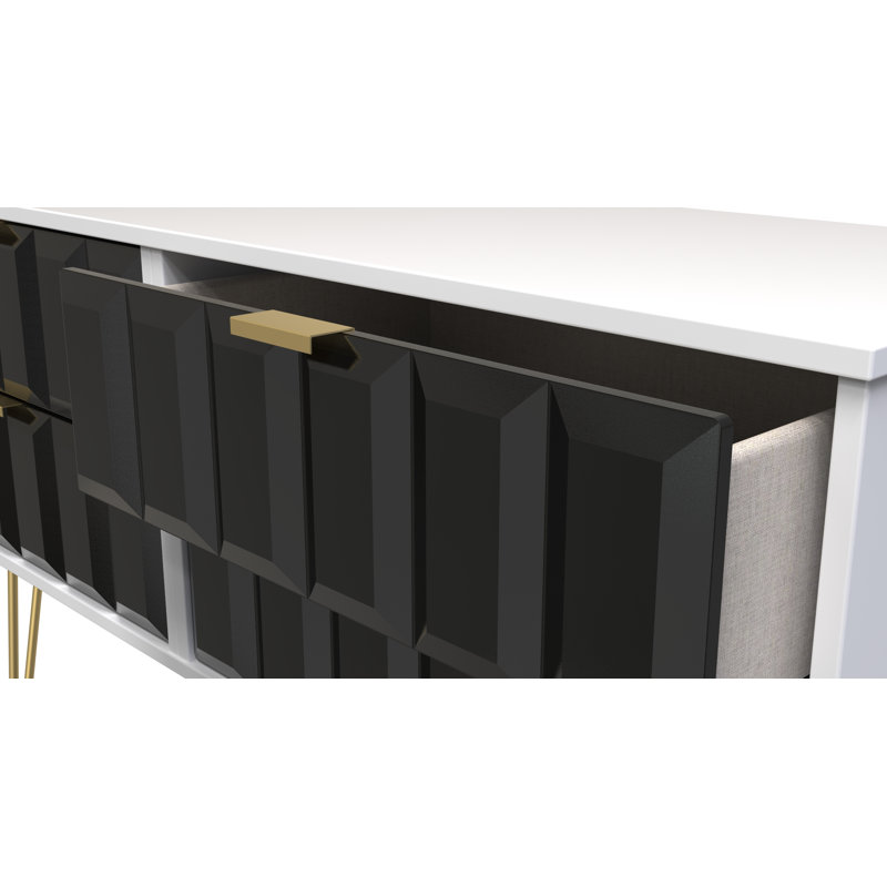 Fully Assembled Altagracia 4 - Drawer Chest of Drawers, Deep Black