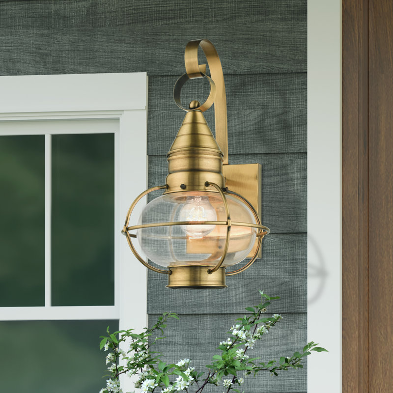 Aster Wall Light, Antique Brass, 14.75"H x 8.75"W x 9.75" D