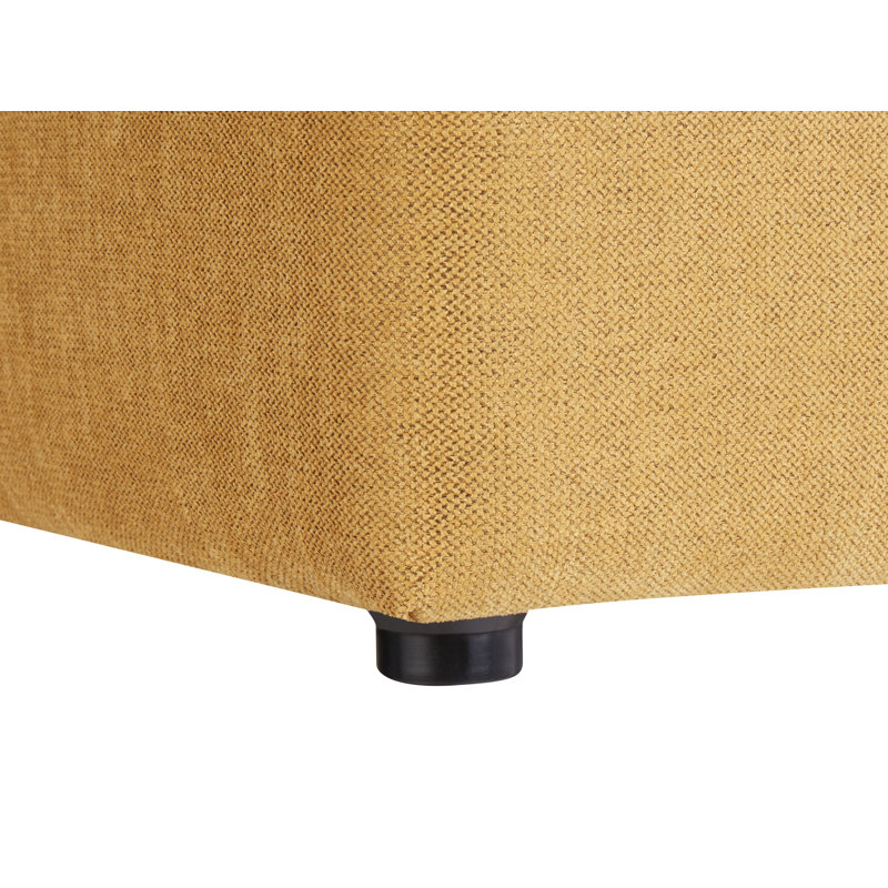 Hadasha 38cm Wide Tufted Square Cube Ottoman, Yellow