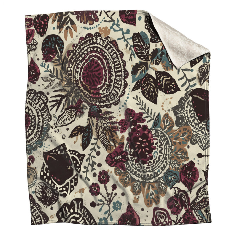 Couvertures à motif floral et botanique, 50in W x 60in H