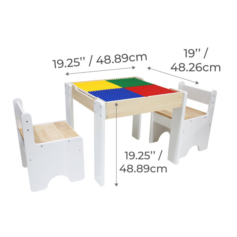 Teamson Kids Multi-Activity Table and Chair Set with Reversible Tabletop and Storage