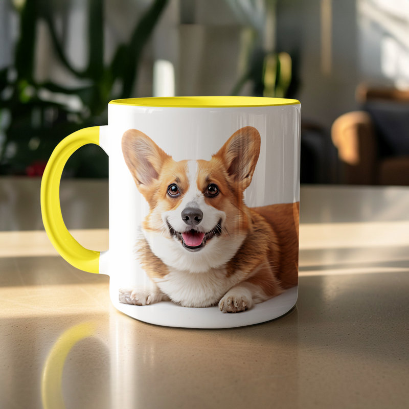 Ceramic Coffee Mug, 3, Yellow