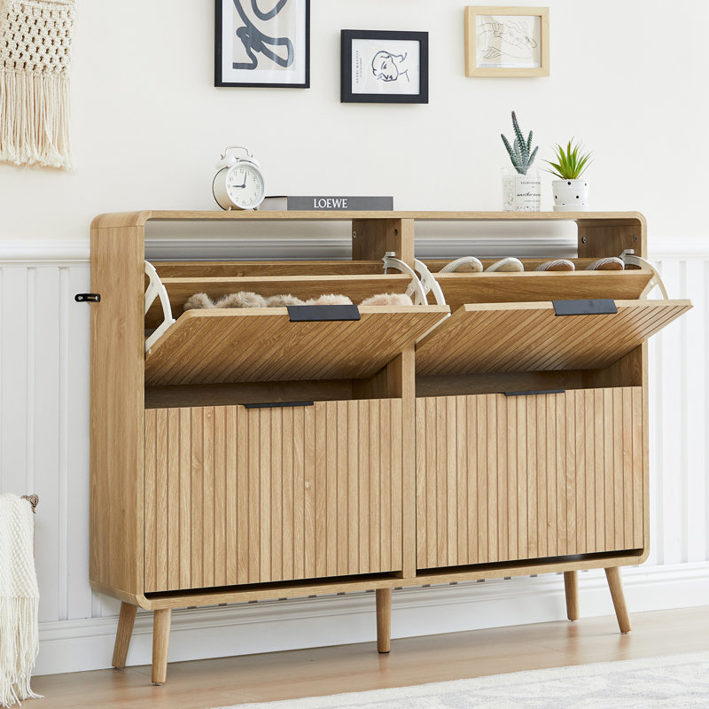 Armoire de rangement pour chaussures 16 à 24 paires, Naturel
