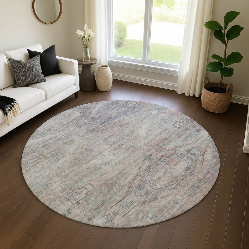 Premium Machine Washable Marasco AMF1631 Global Rug, Round 8'