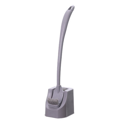 Ensemble de brosse de toilette pour nettoyage en profondeur, brosse de salle de bain avec support, gris 18,5 x 3,9 x 3,9 po