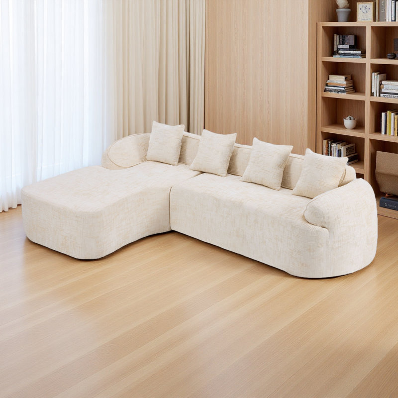 Canapé en forme de L qui se marie bien avec n'importe quel salon. Il est doté d'une éponge hautement élastique pour une sensation d'assise confortable