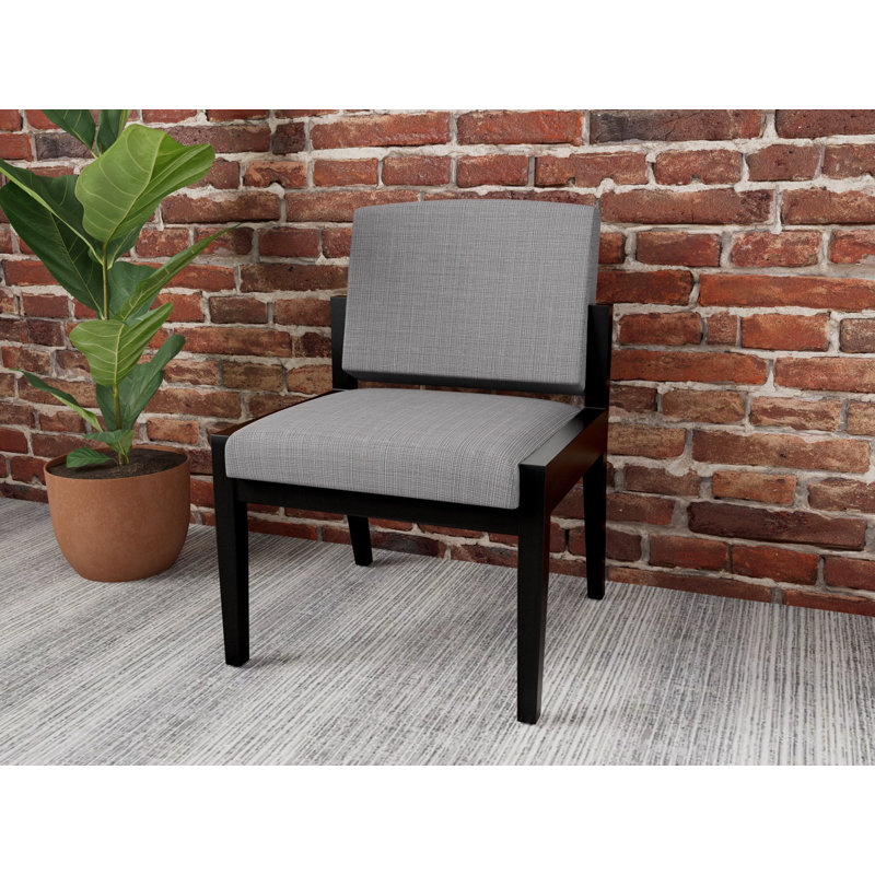 Chaise d'invité Amherst, Noir, Gris chambray
