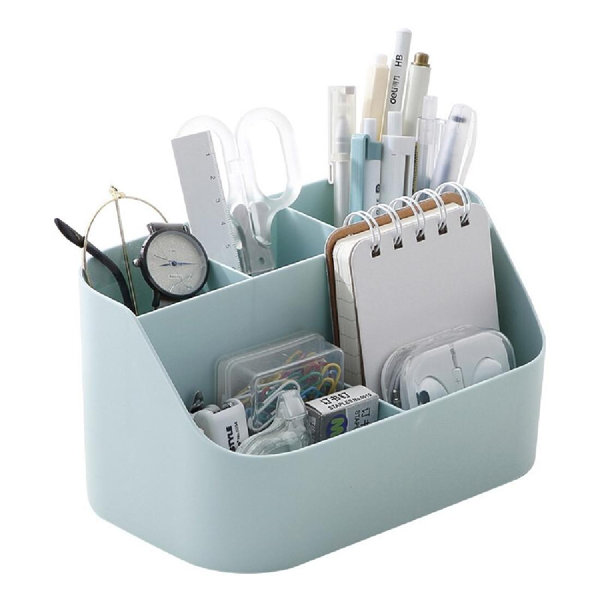 Desk Organizer Latitude Run Color: Blue, Size: 4 H x 7.6 W x 4 D