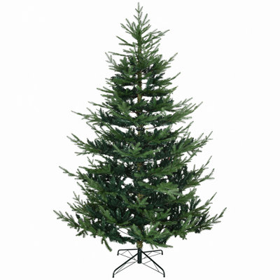 Artificial Christmas Tree, Pine Hinged Xmas Tree With 1218 Realistic Branches, Steel Base, Auto Open