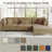 Seemab 4 - Piece Upholstered Camel Corduroy Modular Sectional with Pillow Back and Removable Ottoman-1445937443