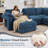 6 - Piece 120.8" Teddy Corner Sectional Sofa Modular Cloud Couch with Ottoman and Storage Side Table-122897454