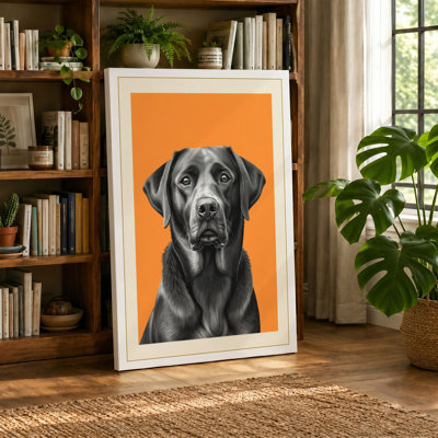 Dog in Warmth Modern - Wrapped Canvas
