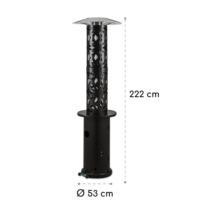 Stainless Steel Propane Standing Patio Heater, Black