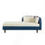 Canapé de rangement 65 po en polyuréthane bleu marine et velours beige-320422701-320422703