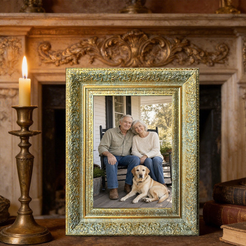 Antique Gold Picture Frame, Antique Gold, 3, 8" W x 10" H