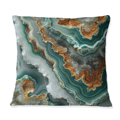 Coussin décoratif Gold Green Stone Geode II - Stone Geode