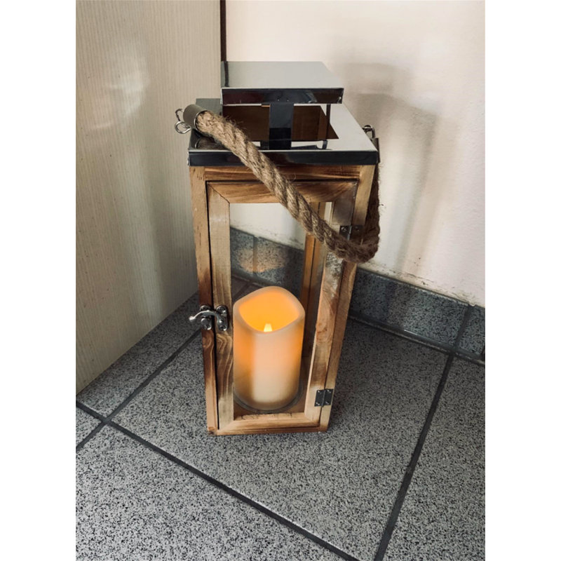 Kelsey 26cm Battery Powered Integrated LED Outdoor Lantern with Electric Candle