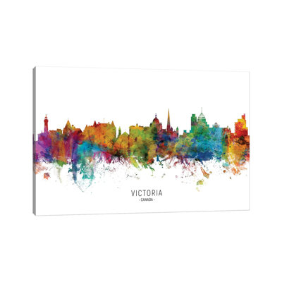 «Victoria Canada Skyline» par Michael Tompsett - peinture sur toile tendue
